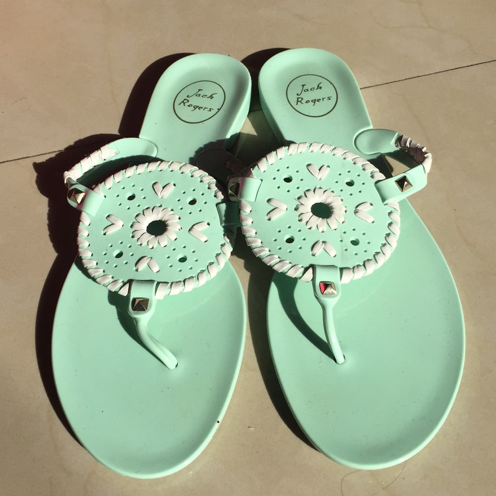 Mint Green Jack Rogers Georgica Jelly Sandals 10